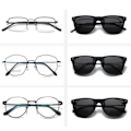 Miniatyrbillede 2 af 4: XJ-Polariserede Wayfarer Clip On Solbriller Flip Up Brun