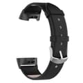 Kompatibelt ekte lærarmbånd for Fitbit Charge 4/3 med spenne i rustfritt stål