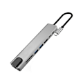 Pikkukuva 1 / 5: XJ-Usb C Hub 8-in-1 Multiport Type C -sovitin 4K-portilla, Ethernet 1000mbps Rj45 -portilla, Usb-c-virransyötöllä