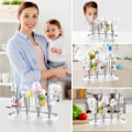 Miniatyrbilde 5 av 5: XJ-Babyflaske avløpsstativ, matekoppholder med avtakbare fester, multifunksjonelt flaskeoppbevaringsstativ for flasker, smokker, kopper, flaskestativ