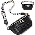 Pikkukuva 1 / 4: XJ-Crossbody Sling Bag Laukku Naisille, Vyölaukku Trendikäs Matka Keinonahkainen Cross Body Laukut Säädettävällä Hihnalla