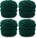 Hæklegarn 4xHæklegarn til Hækling, Blødt Chunky Garn til Garnprojekter dark green