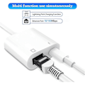 Miniatyrbild 3 av 5: Lightning till Ethernet-adapter, [Apple Mfi-certifierad kompatibel] 2-i-1 RJ45 Ethernet LAN-nätverksadapter med laddningsport, Plug and Play, s...