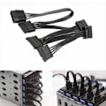 Miniatyrbillede 3 af 5: XJ-6x 4-pin Ide Til 5-port Strømforsyningskabel 4-pin Molex Til Multi Sata Port 18awg Ledning Strømkabel Til Ha