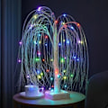 Miniatyrbilde 2 av 3: Willow Tree med LED-lys, 60 RGB fargeskiftende LED-er med fjernkontroll, opplyst bordlampe i tre for jul, bursdag, bryllupsfest, C