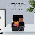 Miniatyrbild 2 av 5: XJ-3 Fack PU Läder Fjärrkontrollhållare Organizer, Förvaringslåda för Hemmet, Tv-guide/post/cd O