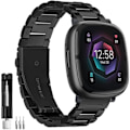 Pikkukuva 1 / 5: Ranneke yhteensopiva Fitbit Sense 2 -rannekkeen ja Fitbit Versa 4 -rannekkeen kanssa, Kiinteä ruostumaton teräs Fitbit Sense/Versa 3 -metalliranneke, Vaihtoranneke...