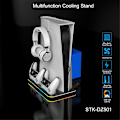 Miniatyrbillede 4 af 5: XJ-3 Mode LED Køleventilator Til Stand 2 Controller Opladningsstation Til Disk/Digital RGB Koldt Lys Sort
