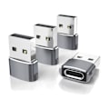 Miniatyrbillede 1 af 5: 4-pak USB til USB-C-adapter, Type-C hun til A han billaderkonverter til nye iPhone 16 Pro Max Plus 15 14 13, Appl