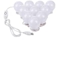 Miniatyrbilde 2 av 5: Speilbelysningssett, LED Smykke Makeup Lampe 10 Lamper Dimbar Selvklebende Speil USB for Sminkerom, Bad, Soverom - Perfekt