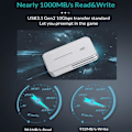 Miniatyrbild 3 av 5: XJ-M.2 Nvme 2230 Ssd-kapsling Nvme till Usb-adapter 10 Gbps Usb 3.2 Gen2 Usb C Externt Fodral för M2