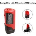 Miniatyrbillede 3 af 4: M12 USB Strømadapter til Milwaukee M12 12V Batteri med 2.1A USB-port og 12V DC-udgang, Bærbar USB-enhed Opladningsadapter (Kun adapter)