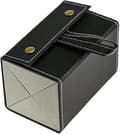 Solbrilleopbevaringsetui med 4 rum, foldbar PU-læder brilleholder til rejser og hjem, sort