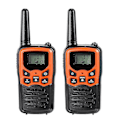 Miniatyrbillede 1 af 5: 22-kanals håndholdt walkie-talkie radio, 10 km rækkevidde, UHF 400-470 MHz, dobbeltbånd, lang rækkevidde SortOrange