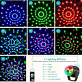 Miniatyrbilde 3 av 5: XJ-Discolys, 2 STK 7 farger RGB Discokule 360° rotasjon med fjernkontroll
