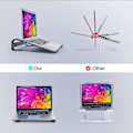 Miniatyrbillede 3 af 5: XJ-Laptopstativ til skrivebord, Soqool computerstativ til skrivebord, ventileret ergonomisk aluminium bærbar computer stativ kompatibelt med Macbook Air Pro