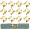 【xj】12-pack guld servettringar i tyg för bröllopsfest, jul, Thanksgiving (12 st)