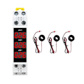 Miniatyrbild 1 av 5: XJ-DIN-skena monterad 3-fas Amperemeter Mini Modulströmmätare Mätare Indikator LED Digital Display Detektor Amperemeter