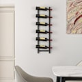 Miniatyrbilde 1 av 5: XJ-Vinstativ vegg for 6 vinflasker metallflaskeholder 22 x 13,5 x 73cm svart