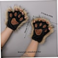 Miniatyrbillede 3 af 5: Therian Tassar, Kattass 1 Par Halvfinger Therian Tassar Søde Broderede Pels Tassar Dekorative Realistiske Assehandsker til Børn Voksne Cosplay Scene, S...