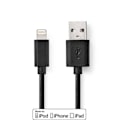 Pikkukuva 1 / 4: XJ-Lightning Kaapeli | USB 2.0 | Apple Lightning, 8-nastainen | USB-A Uros | 480 Mbps | Nikkelipinnoitettu | 1.00 m | Pyöreä | PVC | Musta | Laatikko