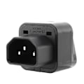 Miniatyrbillede 2 af 5: XJ-Iec 320 C14 til Universal Hun Strømadapter AC Strømstik, Sort