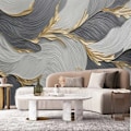 Miniatyrbillede 4 af 5: Brugerdefineret 3D Vægmaleri Kreativ Kunst Fjer Geometriske Mønstre Fototapet Stue TV Sofa Soveværelse Papel De Parede Fresco