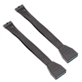 Pikkukuva 1 / 5: XJ-2kpl Emolevyn USB 3.0 20-nastainen naaras - USB 3.0 20-nastainen uros jatkokaapeli - 15cm
