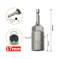 Miniatyrbillede 4 af 5: XJ-Deep Sekskant Topnøgle Boremaskine Sekskant Slagnøgle Adapter 80mm Længde Skruetrækker Bits 6-19mm Qui