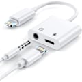 Miniatyrbillede 1 af 5: [2 i 1] Hovedtelefonadapter til iPhone, Apple Lightning til 3,5 mm Jack Aux Lyd Dongle Biltilbehør Kompatibel Lydhovedtelefonadapter