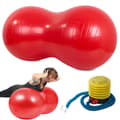 Gymnastikboll / Pilatesboll med Pump - Jordnöt Röd red
