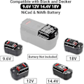 Miniatyrbillede 4 af 5: Erstatningsoplader Kompatibel med Black & Decker 9.6v 12v 14.4v 18v Nicad Nimh Batteri Hpb18-ope Hpb18 Hpb14 Hpb12 Hpb96 244760-00 A1718 Fsb18 B