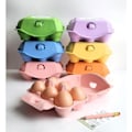 Miniatyrbilde 1 av 5: FERSKE EGG DAGLIG 18-pakning Fargede Gjenbrukbare Eggkartonger av Papirmasse Kartong 6-cellers Eggkartonger for Chic Cuma Grmez Gave til Familien...