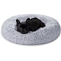 Miniatyrbild 1 av 5: XJ Hundbädd, Donut Kattsäng, Mjuk Lugnande Djurbädd med Avtagbart, Tvättbart Överdrag, Mjuk Lång Plysch, 50cm, Grå