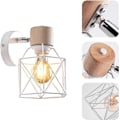 Miniatyrbillede 2 af 5: XJ-Vintage væglampe 15 cm væglampe industriel design geometrisk bur lampeskærm retro lampe af træ jern