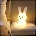 Miniatyrbillede 1 af 4: Kanin Natlampe med 7 Lysændringer, Klikstyring, USB-opladning, Timerfunktion, Sengelampe til Børneværelse, Legetøj, Silikone Natlampe