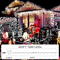 Miniatyrbilde 3 av 5: XJ-403ft 1000 LED Lyslenke Utendørs Julebelysning 8 Moduser & Timer Kald Hvit