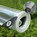 Miniatyrbild 1 av 4: Genomskinlig presenning för utomhusbruk med öljetter i PVC-plast, vattentät, rivsäker, vindtät, idealisk för växter, växthus, tak, mått: 1,1 m x 2,9 m