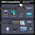 Miniatyrbilde 5 av 5: XJ-INF Link-kabel Oculus Quest 2 USB-C/USB-A