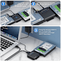 Pikkukuva 2 / 5: XJ-SATA - USB 3.0 IDE SATA -sovitin USB3.0 USB2.0 SATA -kaapeli 2,5 3,5 kiintolevylle HDD SSD USB IDE SATA EU-pistoke
