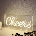 Miniatyrbild 3 av 5: Cheers Neonskylt Usb Led Skylt Skrivbordsljuslåda Cheers Neonbarskylt 3d Väggneon Varm Ljusskylt För P
