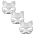 Miniatyrbilde 2 av 2: XJ-3 stk Kattemasker for Maskeradekostyme, Umalte Papirmasker, Umalte Kattemasker