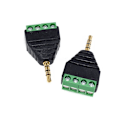 Pikkukuva 2 / 3: Tukkumyynti 1 kpl 4-napainen 3,5 mm:n liitin Stereo-adapteri 3,5 mm RCA Audio Mono -kanavapistoke ruuviliittimeen