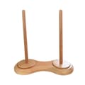 Dobbel Garnholder i Tre for Hekling, Garnholder for Strikking Garnspindel Dispenser Cro