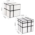 Miniatyrbilde 2 av 5: Magisk Kube 2x2x2 3x3x3 Puslespill Kube Speilblokk Pakke Uregelmessig Speedcube Ujevn 3D Puslespill Kube Leker Sølv (2-Pakning)