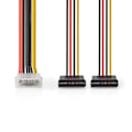 Pikkukuva 2 / 5: XJ-Intern Virtajohto | Molex Uros | 2x SATA 15-Pin Naaras | Kullattu | 0,15 m | Pyöreä | PVC | Monivärinen | Laatikko