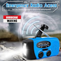 Miniatyrbild 2 av 4: Handvevad/Uppladdningsbar/Solcellsdriven Radio med AM/FM/NOAA Väderprognos, Manuell Korkgenerator, 600mAh Mobiltelefon Power Bank, LED Flasklampa