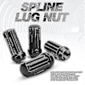 Miniatyrbild 3 av 5: M14x1.5 Hjulmuttrar 24-pack 14mmx1.5 7 Spline Drive Koniska Hjulmuttrar 2 Tum Långa Svarta Med 2 [db]
