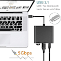Miniatyrbild 4 av 4: XJ Typ C-adapter, USB 3.1-hubb (kompatibel med USB-C Thunderbolt 3-port) till