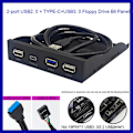Pikkukuva 2 / 5: XJ-Usb3.2 Gen1 Type-c Levykeasema Paneeli 3.5-tuumainen Hubi 19pin C-Porttiin Käännettävä Pistoke 5gbps